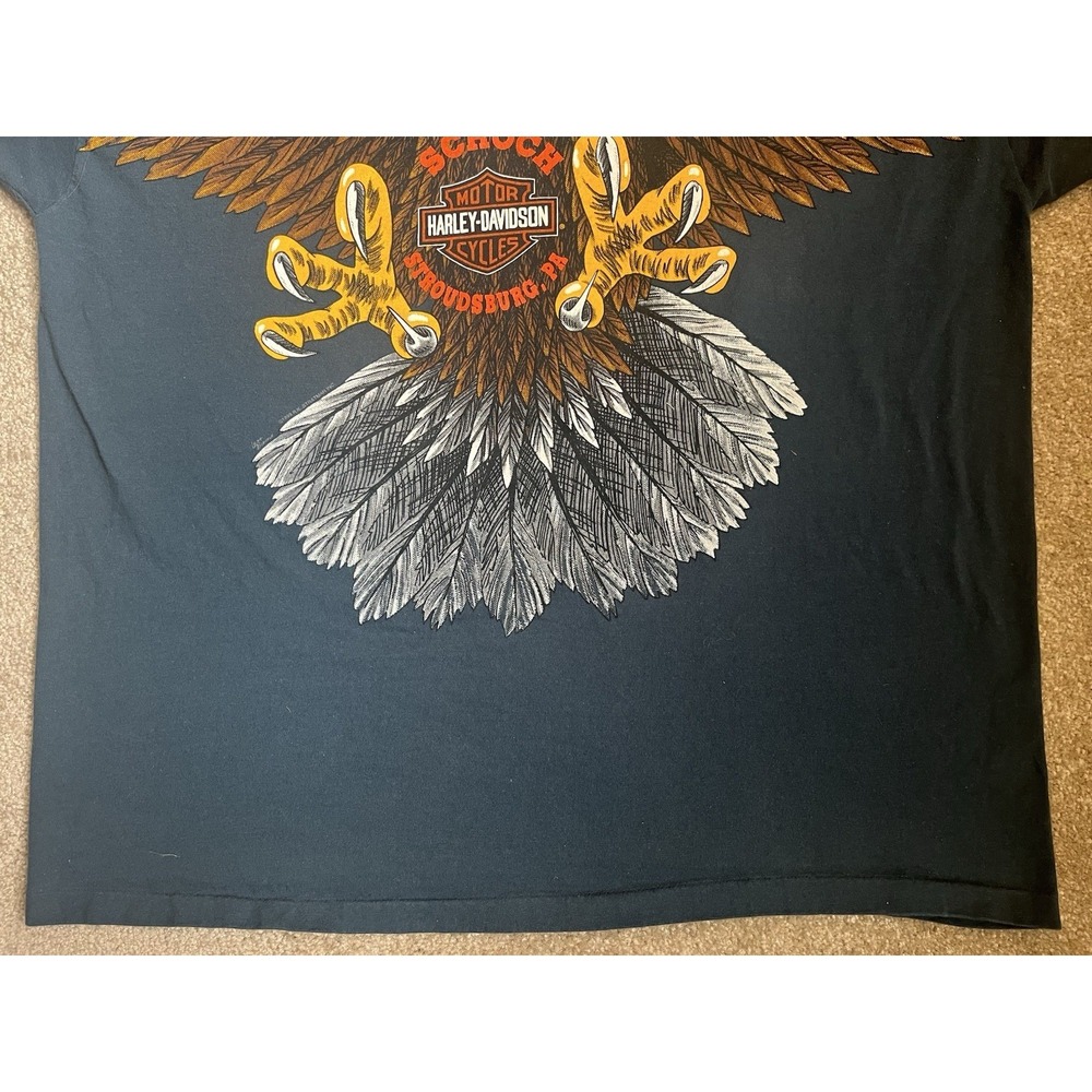 Vintage Harley Davidson T Shirt Eagle Double Sided Single Stitch Hanes Beefy XXL - Picture 15 of 16